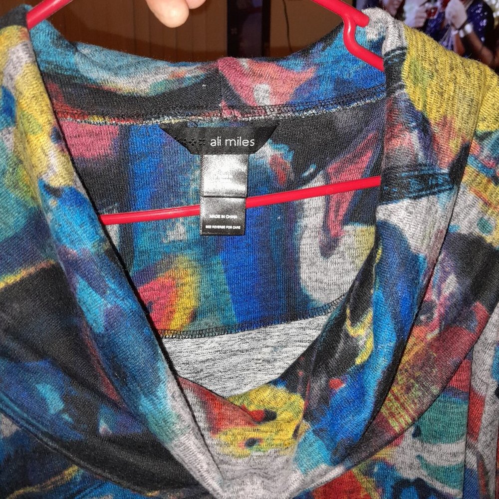 WOMENS PLUS SIZE 3X 3/4 LENGTH SLEEVE WINTER SWEATER. VERY  COLORFUL